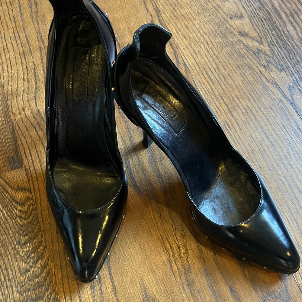 Gucci Black Patent Leather Heels